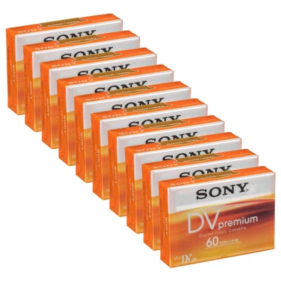 Sony 60 Minute Premium Mini DV Tape Video Cassette DVM60PR4 10 Pack