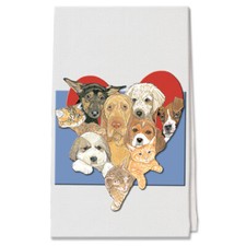 Dogs and Cats Kitchen Dish Towel Pet Gift