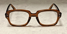 Vintage USS Miltary Issue Eyeglasses Frame - Brown Acetate - 60s-70s - Good Cond