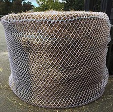 KNOTLESS Heavy Duty 5mm Thick Round Bale Slow Feed Hay Net 6x6 Hole Size 2.5...