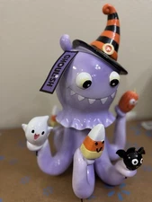 Halloween Decor Purple Octopus Witch Hat Candy Corn Pumpkin Ghost Bat