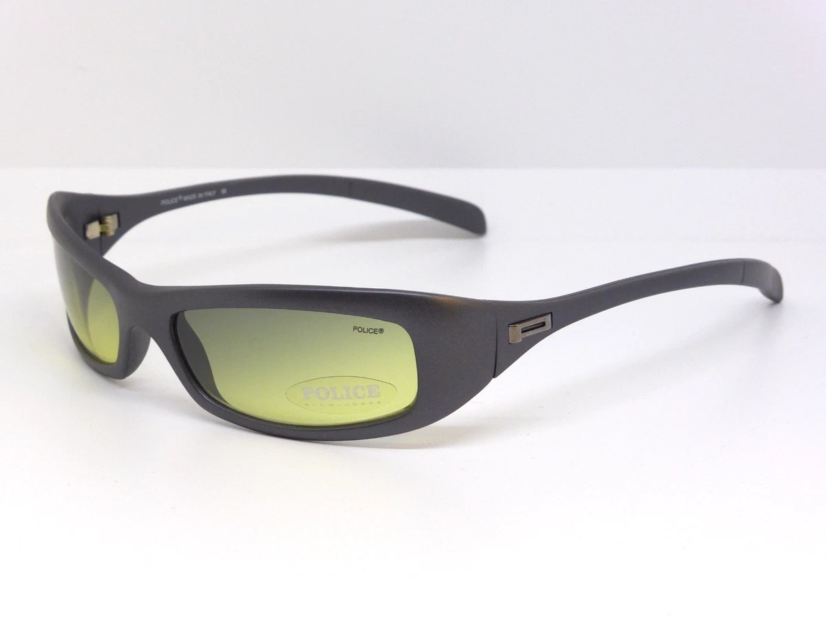 Occhiali Da Sole Police SPLF12M Avana Scuro – Quadrati 55mm Fatti In Italia – Nuovi Con Etichette