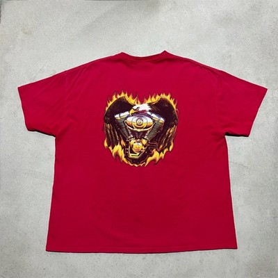 Renegade Classics Salt Lake City Biker T-Shirt Red Graphic Eagle Engine 2XL