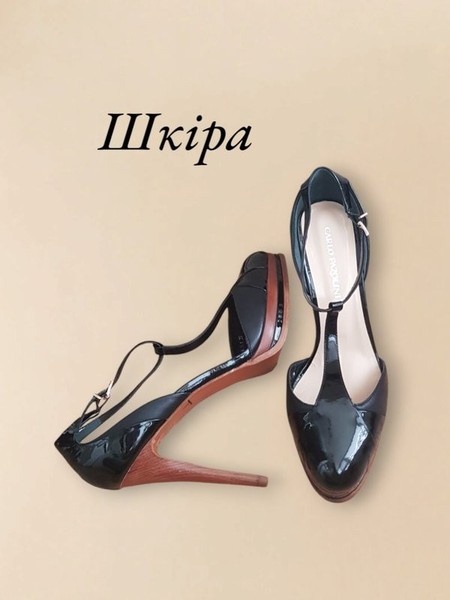 Women Carlo Pazolini Heels Black Leather 39 #10G1