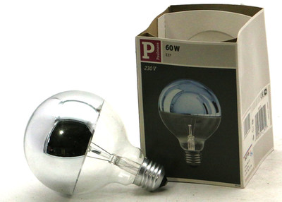PAULMANN LIGHT BULB GLOBE G95 DOME MIRRORED SILVER HEAD MIRROR E27 60W DIMMBA