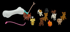 Miniatura Juguete Animales Perros Estatuillas Plástico Mini Cachorro Figuras Hueso Lote de 11