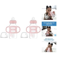 Milestones Silicone Handle Sippy Bottle - Soft Spout  Wide Neck - For 6 