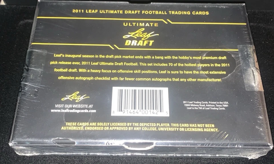 2011 Leaf Ultimate Draft Football Hobby Box Pack 4 Autographs Auto's - Image 2 of 2