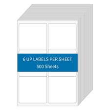 BESTIKER [500 Sheets 3000 Labels] Shipping Labels 3 3 1/3" x 4" (6-UP), White 
