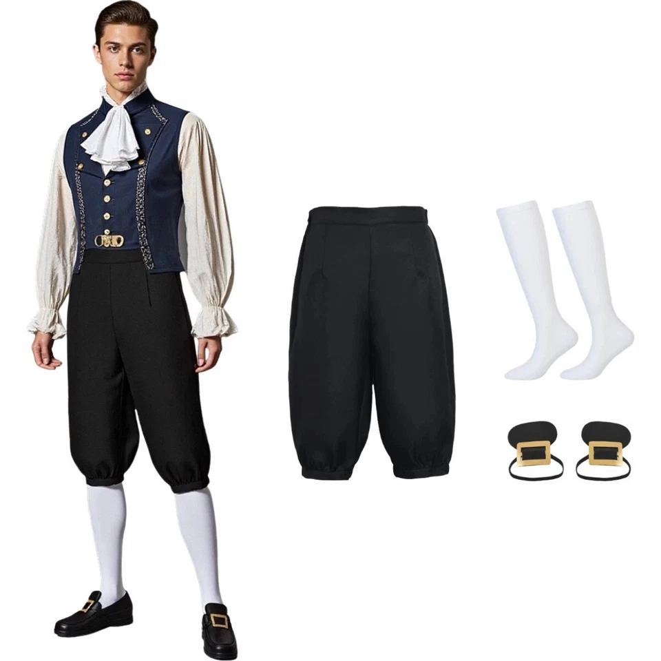 Pantalones Medievales Para Hombre Pantalones Coloniales Pantalones Cortos Halloween Pantalones Victorianos Foto 3 de 4