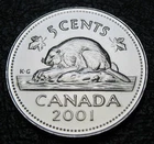 Canada 2001-p 5-cent Beaver BU From a new roll