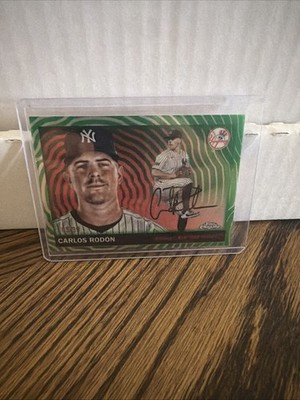 Topps Chrome Platinum 2025 Carlos Rodón Yankees Green Vibrations /99 #159