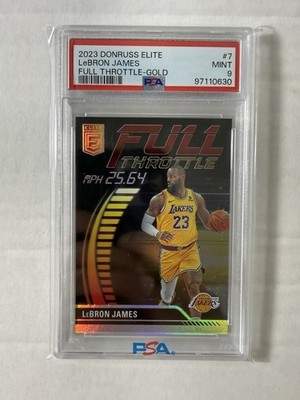 Panini 2023-24 Donruss Elite LeBron James Full Throttle Gold 2/10 #7 PSA 9
