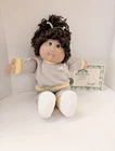Vintage 80s Cabbage Patch Kids Doll  Gray Kitty Sweatsuit Brown Hair Eyes