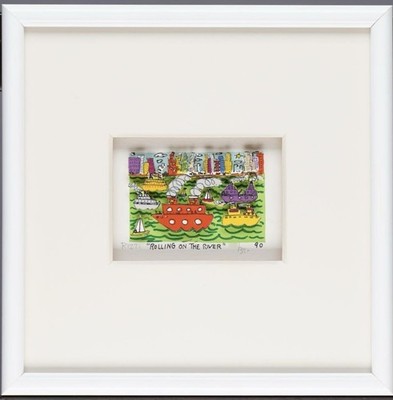 James Rizzi Rolling on the River Hand Signed 3D Serigraph