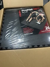 FitRx 24" x 24" Black High Density EVA Foam Interlocking Floor Mats, 96 Sq ft Ar