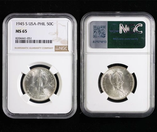 1945 S USA-PHIL 50C NGC MS 65
