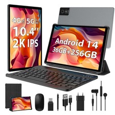 Tablet Android 14 da 10,4 Pollici 4G LTE WiFi 5G 36GB RAM 256GB con Tastiera Gri