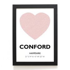 A3 PRINT - Conford, Hampshire - Word Heart Design - SU8232