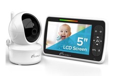 Ifamily Baby Monitor - Large 5" Screen No Wifi Needed, Lullaby, Remote Pan-Tilt