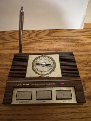 Vintage Realistic Weatheradio-Timekube Weather Radio (works)broke antenna