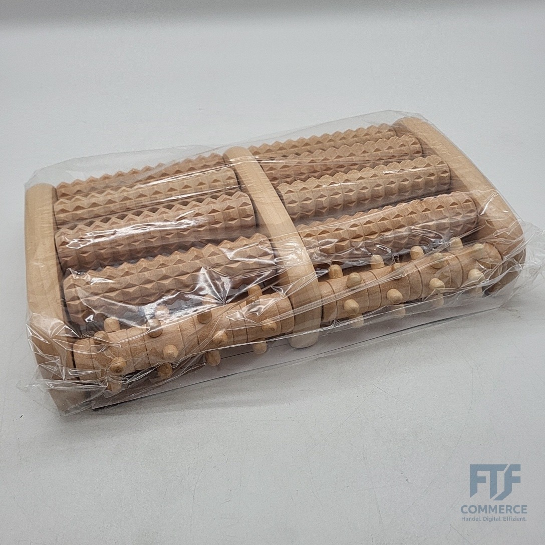 TheraFlow Fußmassagerolle fur Plantarfasziitis Holz inkl. Fußreflexzone... TF100