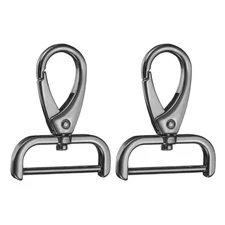 2Pcs Detachable Snap Hook Swivel Clasp 1 1/4" D Ring Lobster Claw Clasp Gunmetal
