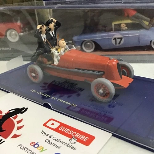 ATLAS ADVENTURES OF TIN TIN MAROON RED RACER CAR ROADSTER 1/43 CIGAR OF PHARAOH