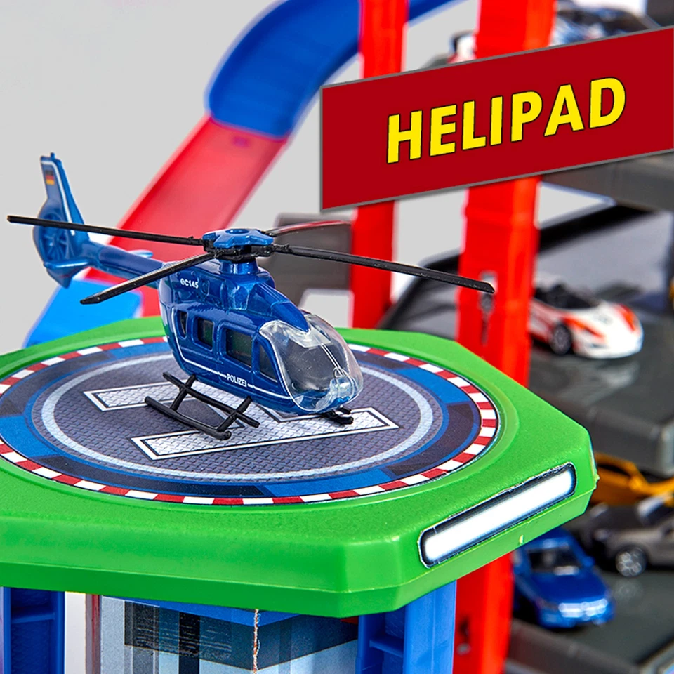 Dickie Toys - Juego de garaje Majorette Super City con 6 coches fundidos a presión Foto 2 de 4