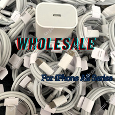 Lot For iPhone 16 15 14 13 11 20W Power Adapter USB Type-C Fast Charger PD Cable