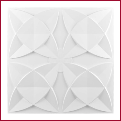 2'x2' Decorative Wall Tile Ceiling Tile 12 Pack White Floral Art3D 