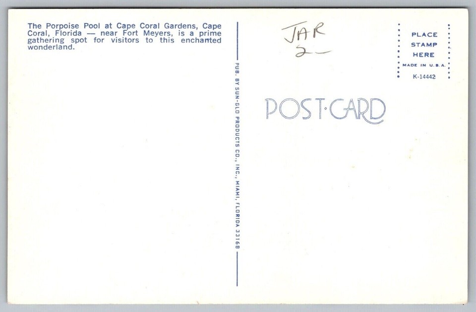 Porpoise Pool Cape Coral Gardens Florida Ship Aquarium Oceanarium VNG