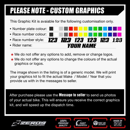 HUSQVARNA MOTOCROSS GRÁFICOS PERSONALIZADOS MX GRÁFICOS TC FC TE FE FÁBRICA ROCKSTAR 25 - Imagen 3 de 12