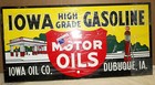 Great Iowa Gas & Oil Flange Sign, Heavy Steel, Great Color & Graphics — photo 3