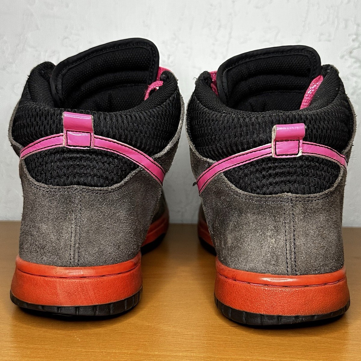 nike dunk high pink grey