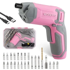 WORKPRO Cordless Screwdriver Set 3.6V Rechargeable Eccentric Screwdriver 24 Bits