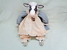 Vintage Stuffed Cow with Adorable Outfit 20"High