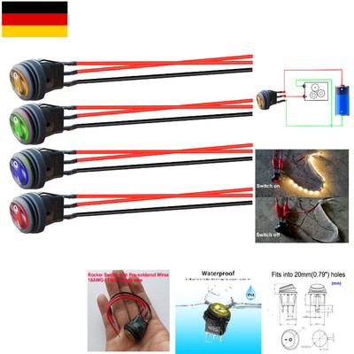Pre-wired Waterproof LED-Rocker-Schalter 4Stück für Auto Motorrad Boot mit LE...