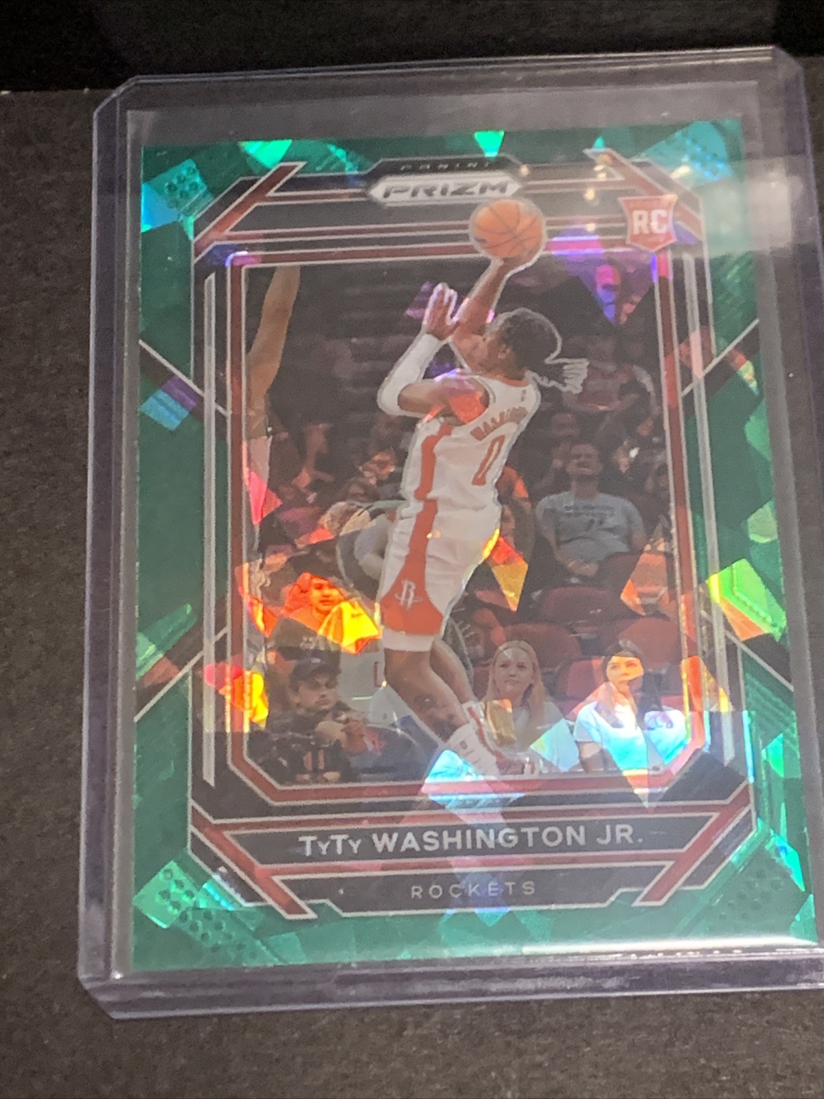 2022-23 Panini Prizm Tyty Washington Jr Green Ice Prizm Rookie Rc #243 Rockets