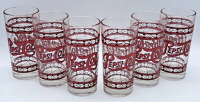 Lot De 6 Verres à Boire Pepsi - Collection Bar - Verre Transparent - Occasion