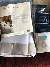 Ralph Lauren LANGDON WYATT White  Vintage Silver STD-Shams 130 1 EURO Sham