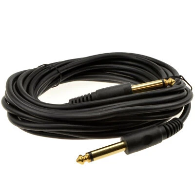 KENABLE 6m 6.35mm 1/4 inch Mono Plug to 6.35mm 1/4 inch Mono Plug Guitar Cable Gold Ends
