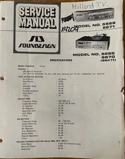 SOUNDESIGN MODEL NO. 5568 5671 5585 6670 66K11 ORIGINAL SERVICE MANUAL