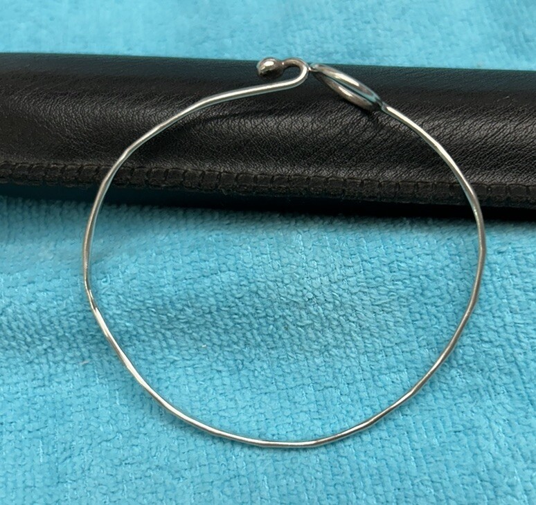 HOOK CLASP BANGLE BRACELET WAVE DESIGN STERLING S… - image 11