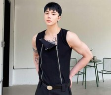 Men's Fashion Summer Punk Gothic Zipper Sleeveless T-shirt Party Youth Vest HH