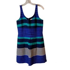 Loft Multicolor Striped Sleeveless Sheath Dress Womens 4