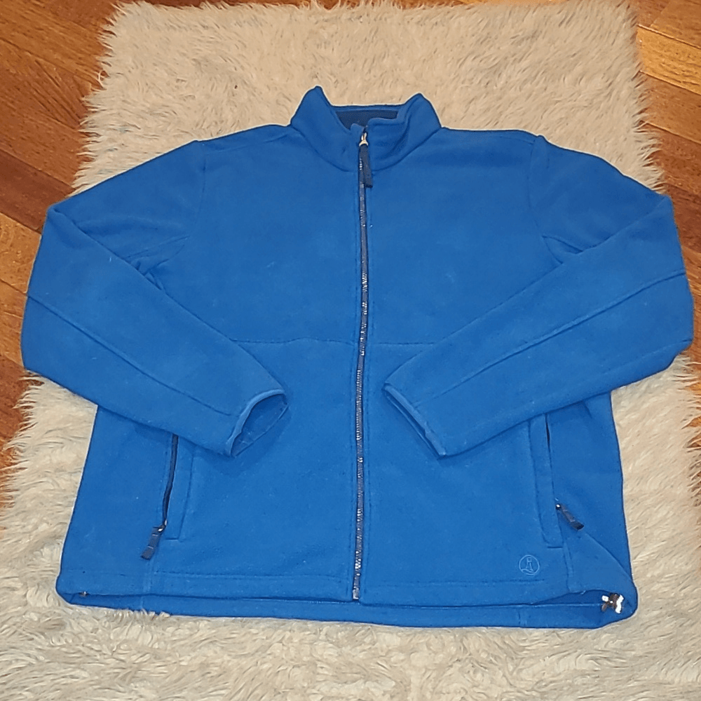 Lands end mens polartec blue fleece zip up jacket size xl | eBay