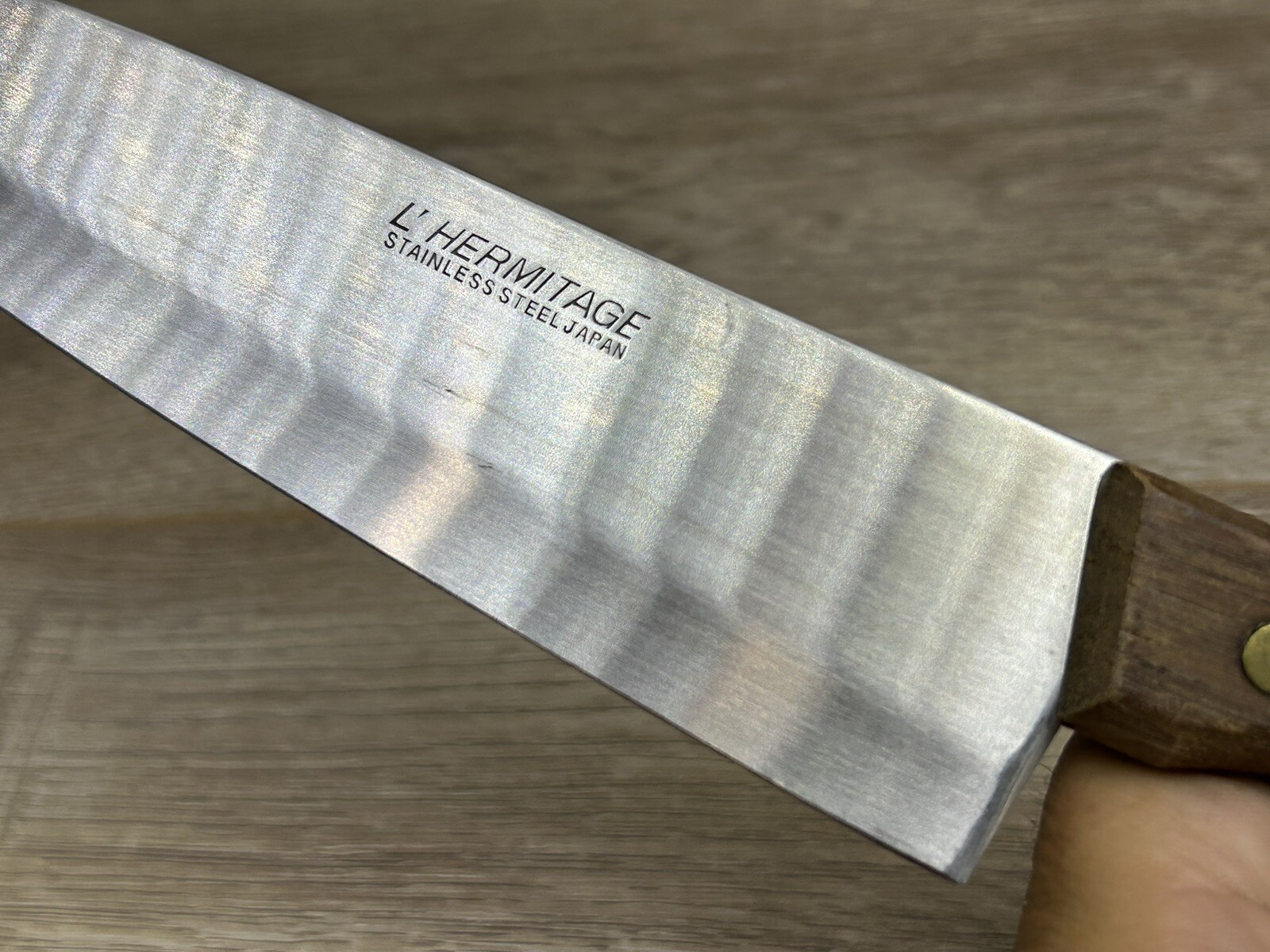 Vintage L’Hermitage Wood Handle Chef’s Knife Stainless Steel Japan