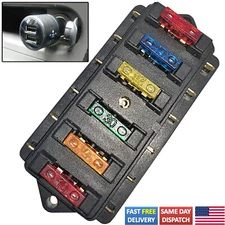 6 Way Car Blade Fuse Holder Box Block For Car Boat Trailer Marine RV 12V 24V 32V