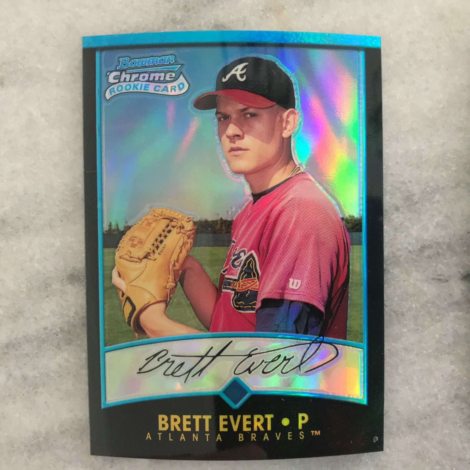 2001 Bowman Chrome Rookie Refractor Brett Evert #121 Braves